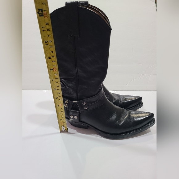 Sendra Black Leather Cowboy Biker Boots Sz.6.5 men\'s main image 4